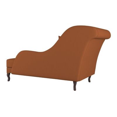 Divã Recamier Chaise Longue Valentina Clássico Com Pés De Madeira Bouclê Terracota - Desk Design