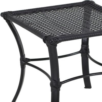Mesa Garden Alumínio Pintura Eletrostática Fibra Trama Preto