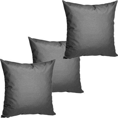 3 Almofadas Cheias P/ Sofá Decorativas Impermeáveis Pequena Grafite