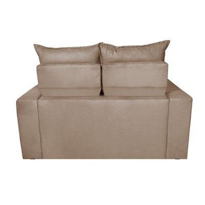 Sofá 3 Lugares Retrátil E Reclinável 1,80m Cama Inbox Smal Com Bordado Pantográfico Suede Bege