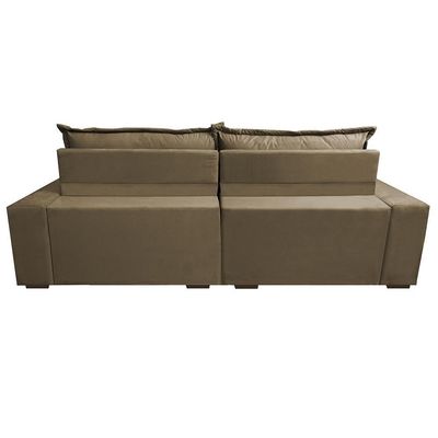 Sofá Retrátil E Reclinável 2,72m Com Molas Ensacadas Cama Inbox Supreme Tecido Suede Velusoft Castor
