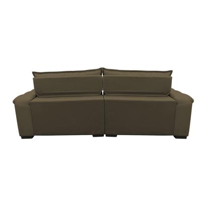 Sofá Retrátil E Reclinável 2,32m Com Molas Ensacadas Cama Inbox Aconchego Tecido Suede Café