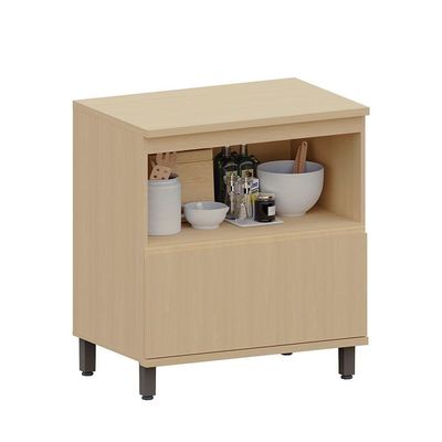 Balcão De Cozinha 100% Mdf 1 Porta 1 Gav Com Tampo 80cm Aura Carvalho