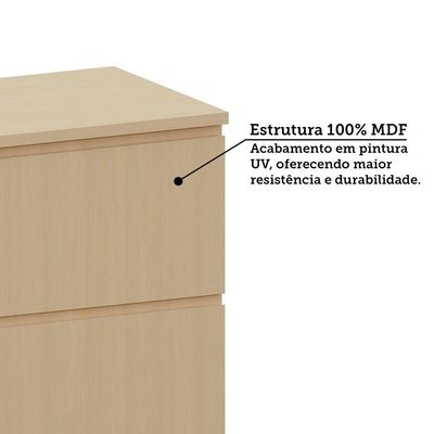Balcão De Cozinha 100% Mdf 1 Porta 1 Gav Com Tampo 80cm Aura Carvalho