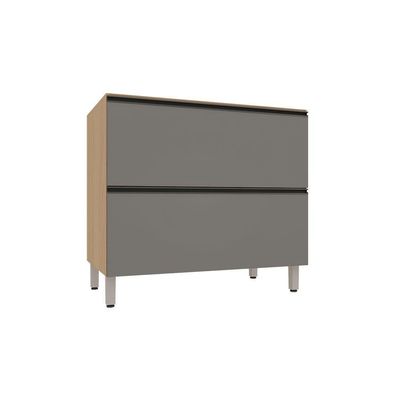 Balcão De Cozinha Sem Tampo 1 Porta E 1 Gavetão 100cm Lucian Andorra/cinza Puro