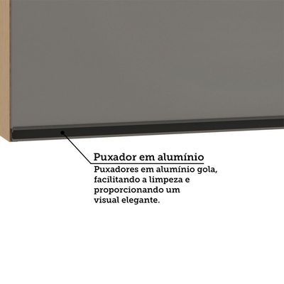 Armário Aéreo Basculante 100cm 1 Porta Essenza Luciane Móvei Andorra/cinza Puro