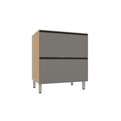 Balcão De Cozinha Sem Tampo 1 Porta E 1 Gavetão 80cm Luciane Andorra/cinza Puro
