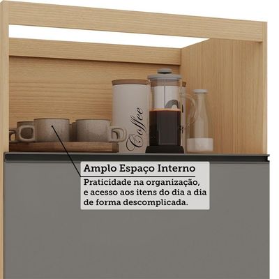 Balcão De Cozinha Sem Tampo 1 Porta E 1 Gavetão 80cm Luciane Andorra/cinza Puro