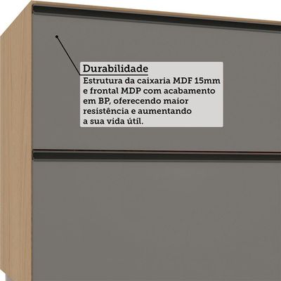 Balcão De Cozinha Sem Tampo 1 Porta E 1 Gavetão 80cm Luciane Andorra/cinza Puro