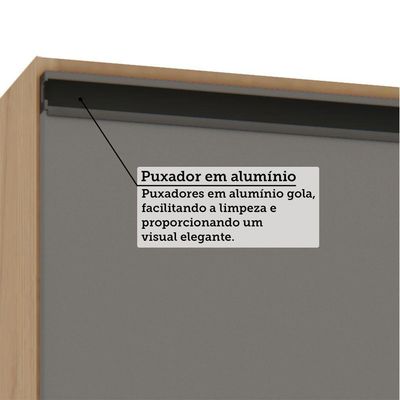 Balcão De Cozinha Sem Tampo 1 Porta E 1 Gavetão 80cm Luciane Andorra/cinza Puro