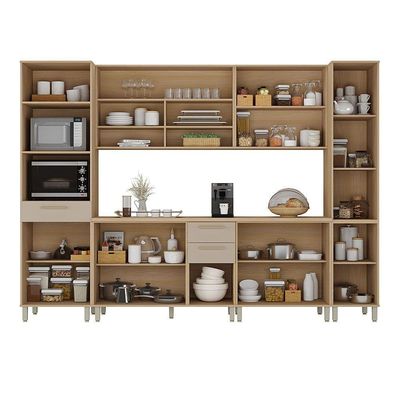 Cozinha Completa 100% Mdf 6 Pçs Duna Luciane Móveis Freijó-cinammon