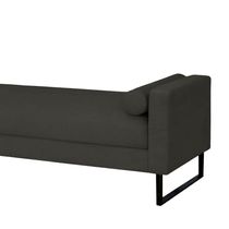 Recamier Berlim Base Metal 1,20m Linho Preto - Inova Decorações