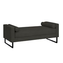 Recamier Berlim Base Metal 1,20m Linho Preto - Inova Decorações