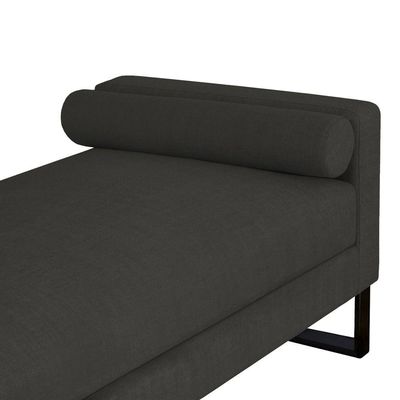 Recamier Berlim Base Metal 1,20m Linho Preto - Inova Decorações