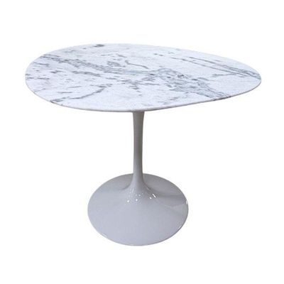 Mesa De Jantar Sol Saarinen Orgânica E Marmore Branco Extra 110x100cm