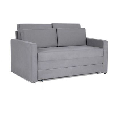 Sofá Cama Castor Casal Salerno Max Suede Cinza 2 Lugares