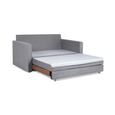 Sofá Cama Castor Casal Salerno Max Suede Cinza 2 Lugares