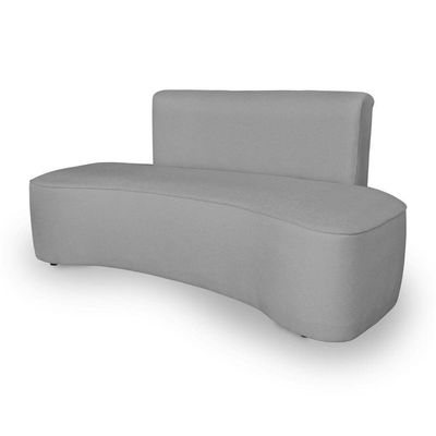 Sofá Feijão Orgânico Curvo 3 Lugar Suede Sala Contemporânea Cor:cinza