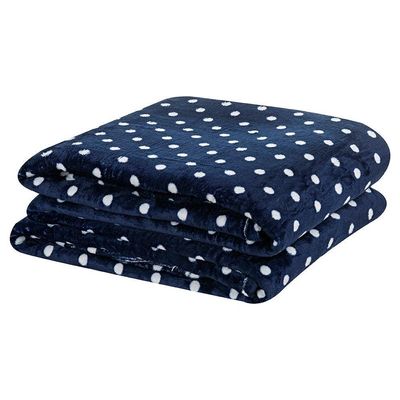 Manta Flannel Microfibra Mimosa Padrão - Marinho - 100% Poliéster
