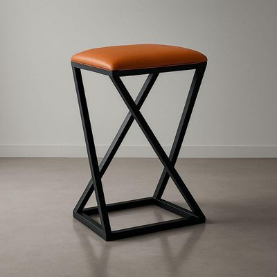 Banqueta Banco Banquinho Baixa 50 Cm Cozinha Balcão Corino Caramelo