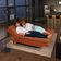 Sofá Cama Vancouver 3 Lugares Império Reclinável Casal Pés Madeira Suede Terracota 174