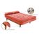 Sofá Cama Dubai 3 Lugares Império Reclinável Casal Pés Madeira Madero Coral 177