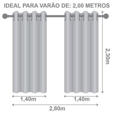 Cortina Blackout Pvc Com Tecido Voil 2,80 M X 2,30 M 100% Poliéster - Avelã
