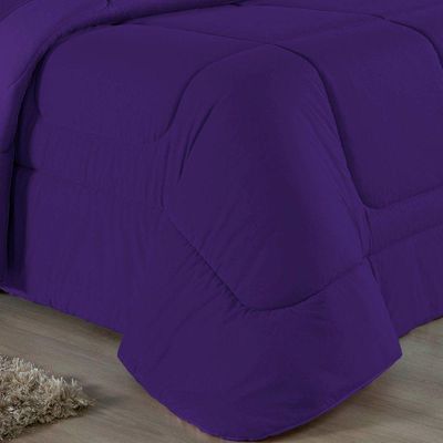 Edredom Solteiro Nobre 1 Peça Dupla Face 1,60m X 2,40m Malha 100% Algodão - Roxo