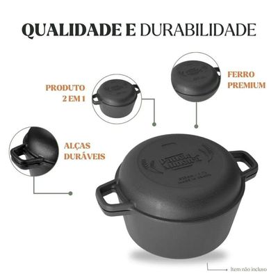Panela Forno Holandês Mg 24 Cm 5,7 L Em Ferro Fundido Panela Mineira