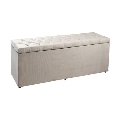 Recamier Baú 1,40m Madrid Suede Bege Dal Poz Estofados