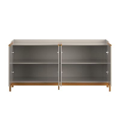 Aparador Buffet Elegance Com 4 Portas Off White/jequitiba - Lukaliam
