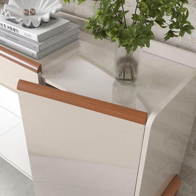 Aparador Buffet Elegance Com 4 Portas Off White/jequitiba - Lukaliam