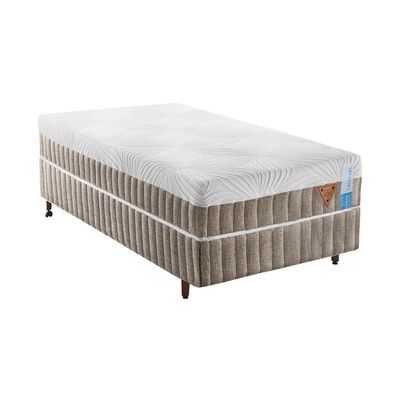 Colchão Natural Gel Articulado Marrom 28cm Opcionais Box E Kit Zen Medida Solteiro King 96x203cm