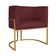 Kit Divã Luna 160cm Lado Esquerdo E 02 Poltronas Base De Ferro Dourado Suede Bordô
