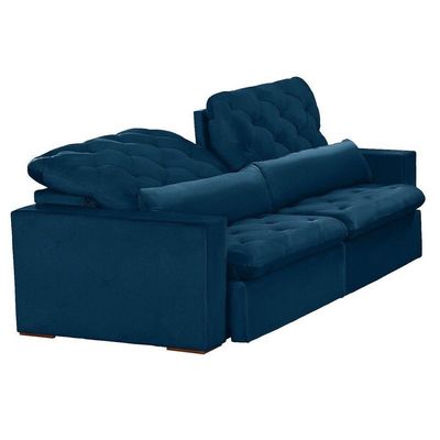 Sofá Modular 5 Lugares 2.50M Retrátil E Reclinável Azul
