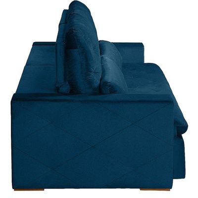 Sofá Modular 5 Lugares 2.50M Retrátil E Reclinável Azul