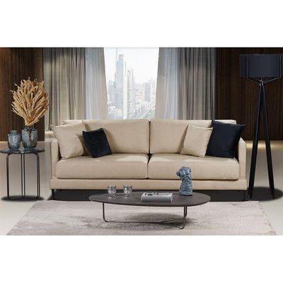 Sofá Living 3 Lugares Linho Corriente 2M Espuma Bege