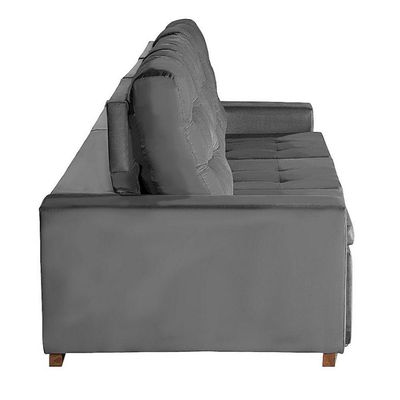 Sofá Modular 6 Lugares 3.05M Retrátil E Reclinável Cinza