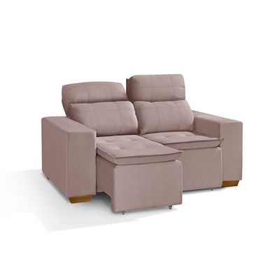 Sofá 2 Lugares 150cm Com Molas, Retrátil E Reclinável Rose