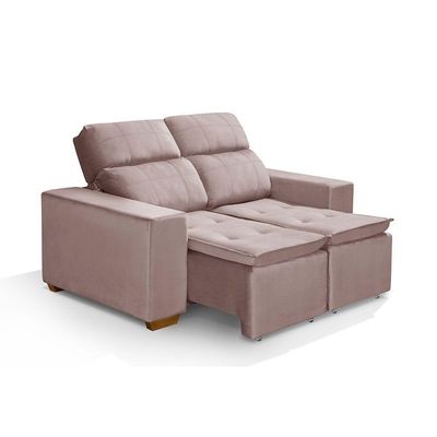 Sofá 2 Lugares 150cm Com Molas, Retrátil E Reclinável Rose