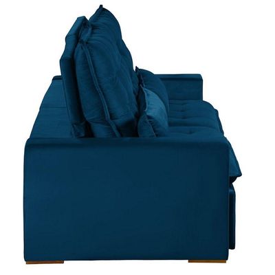 Sofá 4 Lugares 2.30 Mt Retrátil E Reclinável Sofatec Azul