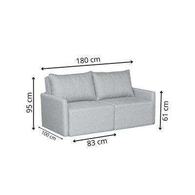 Sofá Cama Dubai Retratil E Reclinavel 3 Lugares Sofatec Palha