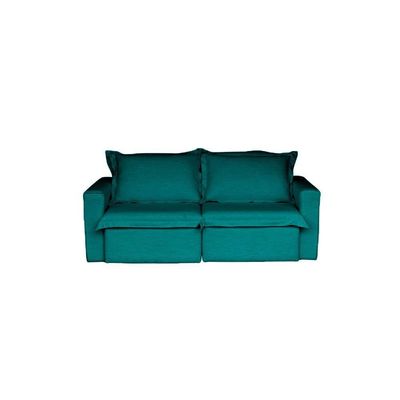 Sofá Cama Casal Retrátil E Reclinável Em Linho Sofatec Verde
