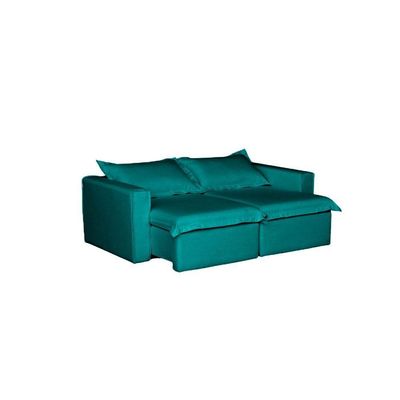 Sofá Cama Casal Retrátil E Reclinável Em Linho Sofatec Verde