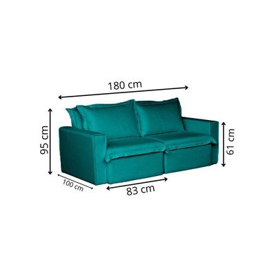 Sofá Cama Casal Retrátil E Reclinável Em Linho Sofatec Verde