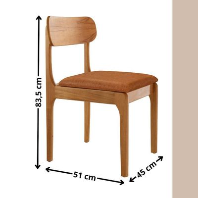Conjunto Com 2 Cadeiras De Jantar Star Moderna Mobília Star Caramelo / Imbuia Nat.