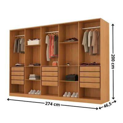 Guarda Roupa Casal Everest Mdf Moderna Mobília Naturalle
