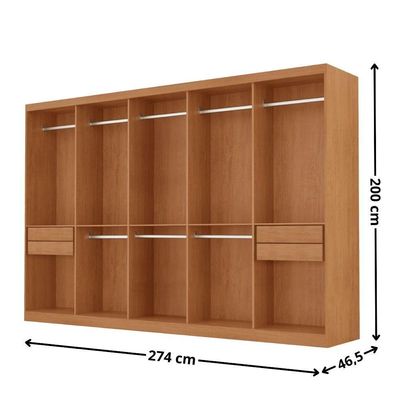 Guarda Roupa Casal Everest Mdf 10 Pts 4 Gav 5 Prateleiras Naturalle/off White