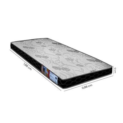 Colchão Solteiro D20 188 X 88 X 12 Cm Klm Store Preto / Branco