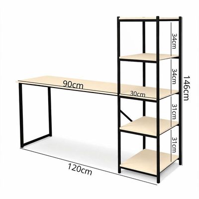 Escrivaninha Mesa Para Estudo E Home Office Tower Klm Store Preto Com Off White